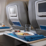 Airline meals served on seat tables