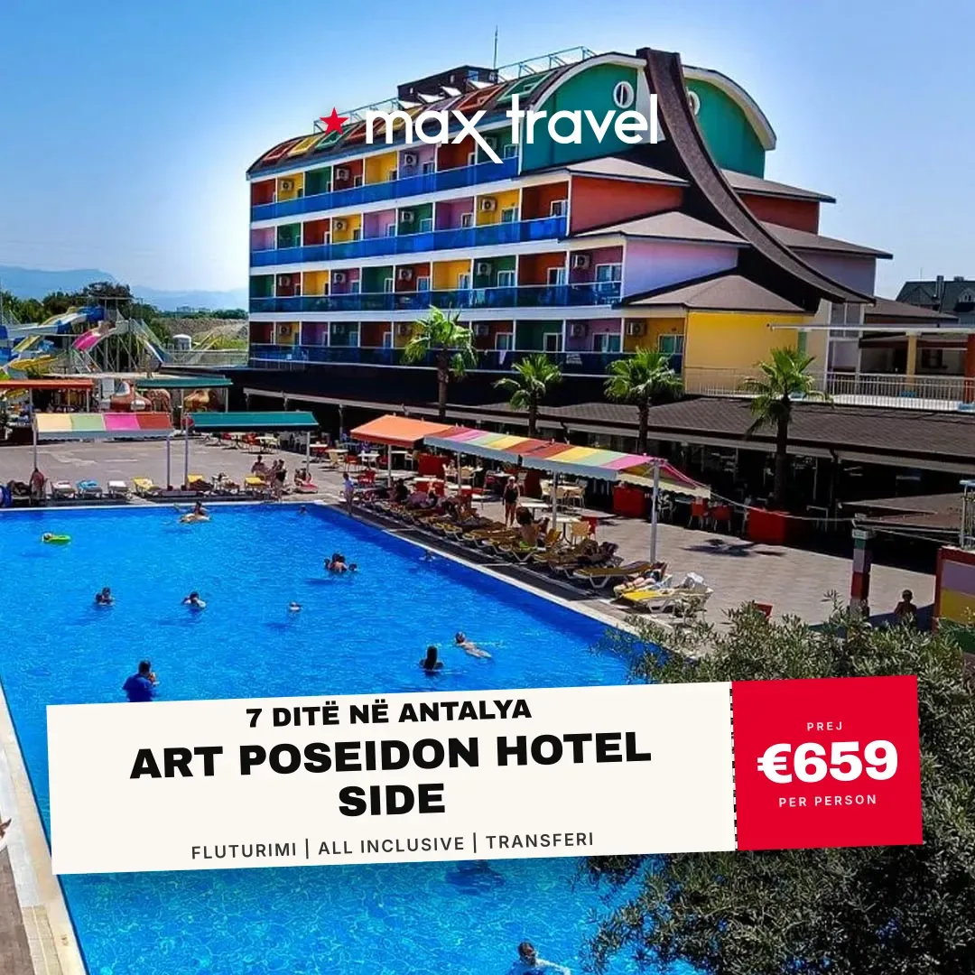 Art Poseidon Hotel Side — pushime Antalya 15 Gusht 2026 nga €659 për person, all inclusive 7 ditë