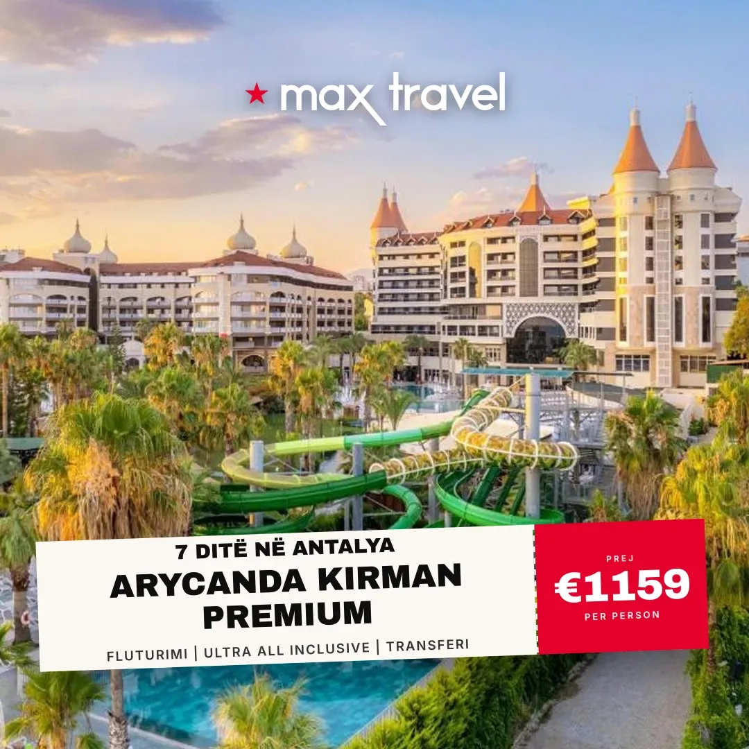 Arycanda Kirman Premium — pushime Antalya 29 Gusht 2026 nga €1159 për person, all inclusive 7 ditë