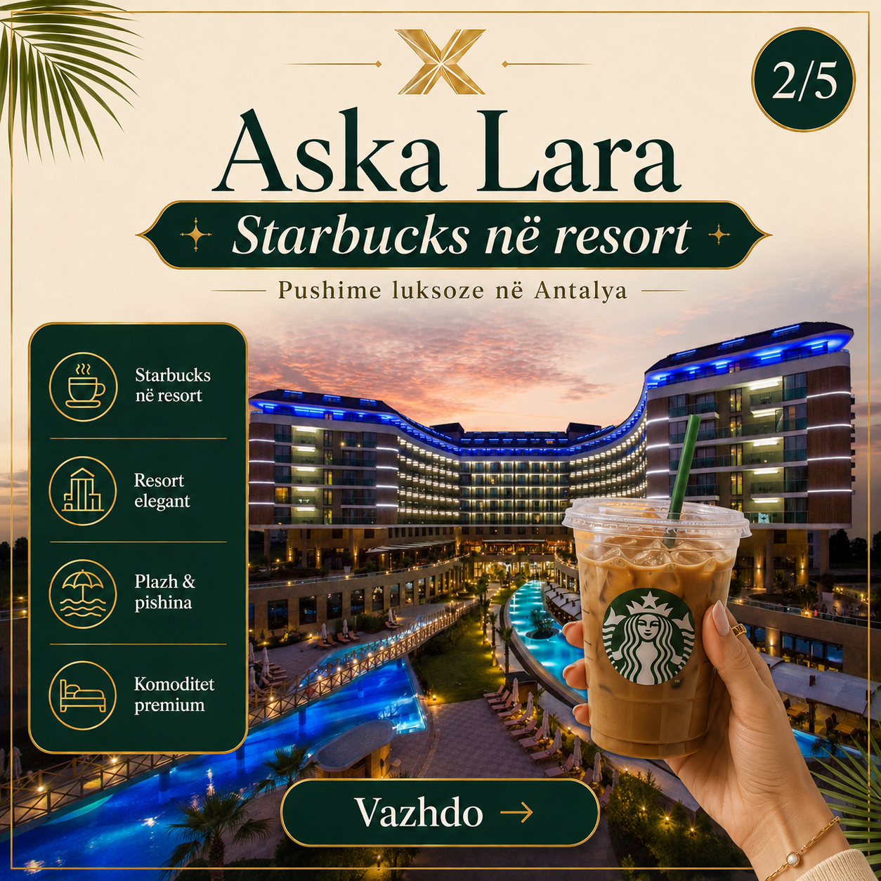 Aska Lara Resort & Spa — hoteli në Lara, Antalya, me Starbucks në All Inclusive