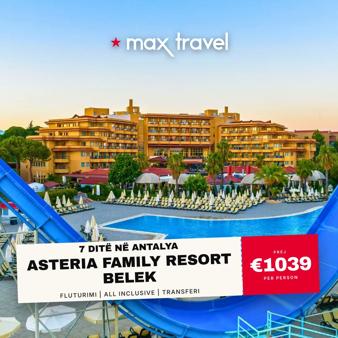 Asteria Family Resort Belek — pushime Antalya 9 Korrik 2026 nga €1039 për person, all inclusive 7 ditë