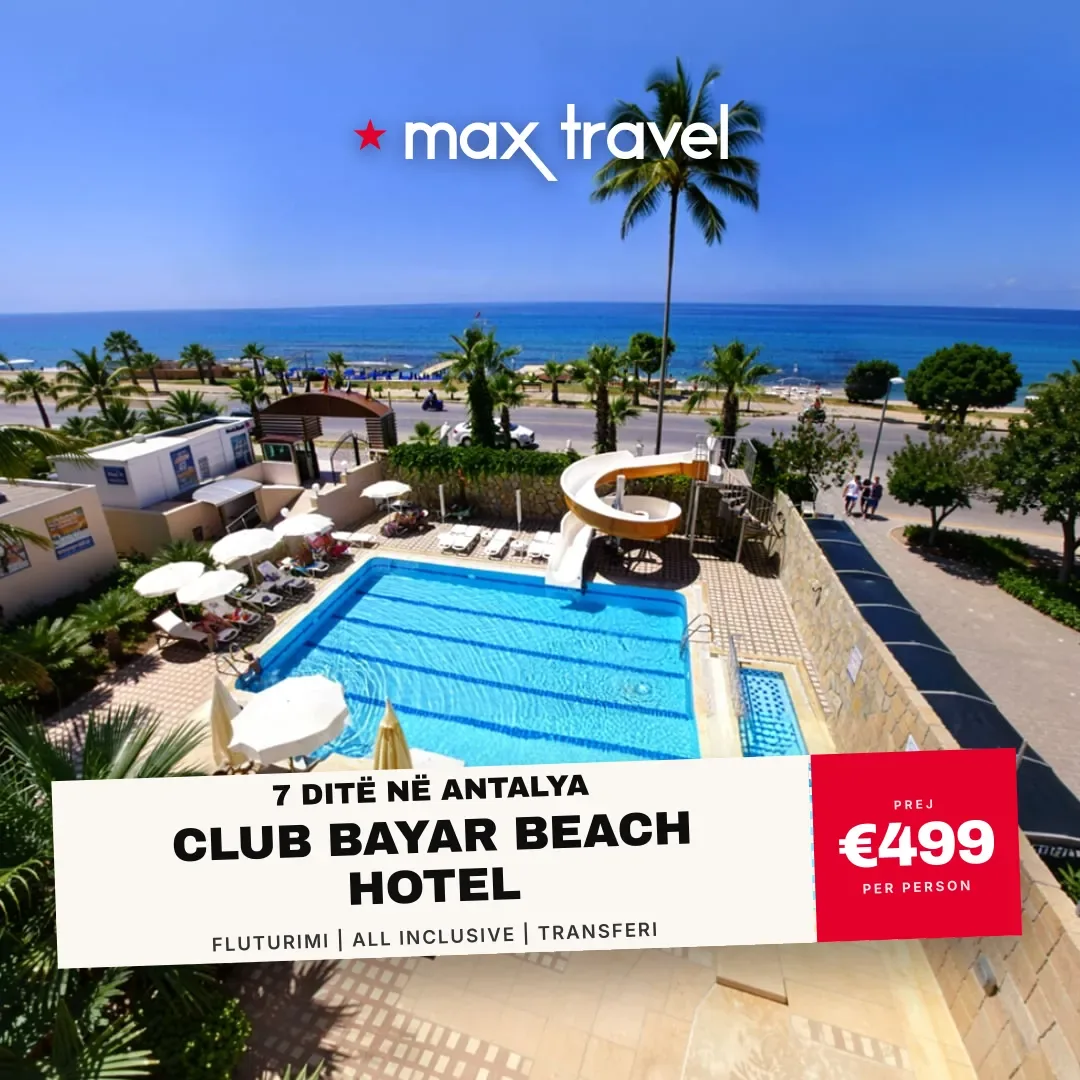 Club Bayar Beach Hotel — pushime Antalya 29 Gusht 2026 nga €499 për person, all inclusive 7 ditë