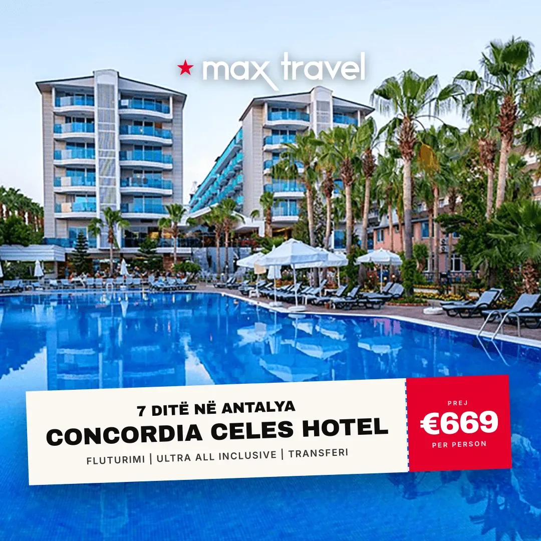 Concordia Celes Hotel — pushime Antalya 15 Gusht 2026 nga €669 për person, all inclusive 7 ditë