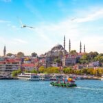 Eminonu Pier and Suleymaniye Mosque in Istanbul, Turkey