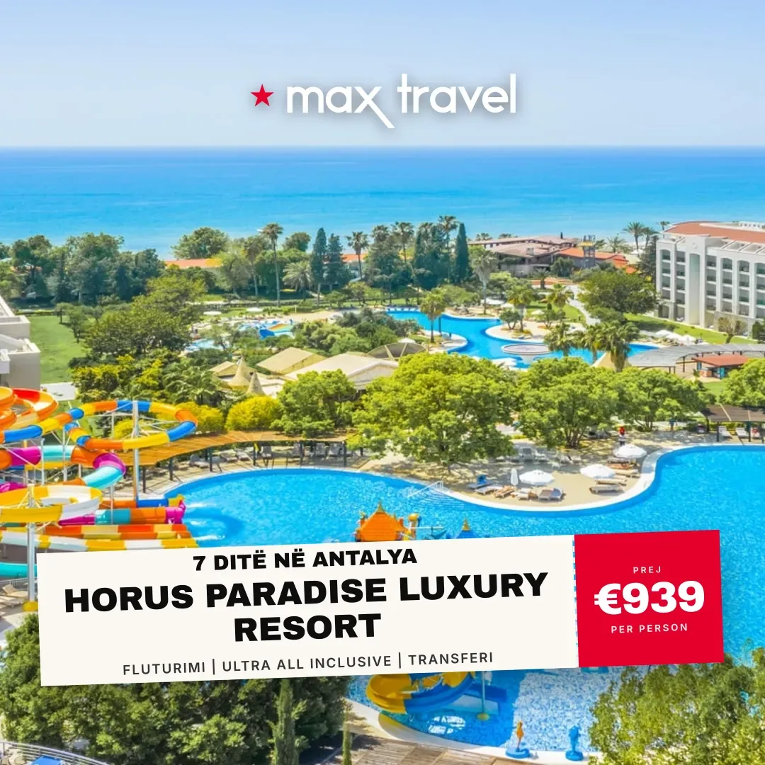 Horus Paradise Luxury Resort — pushime Antalya 15 Gusht 2026 nga €939 për person, all inclusive 7 ditë