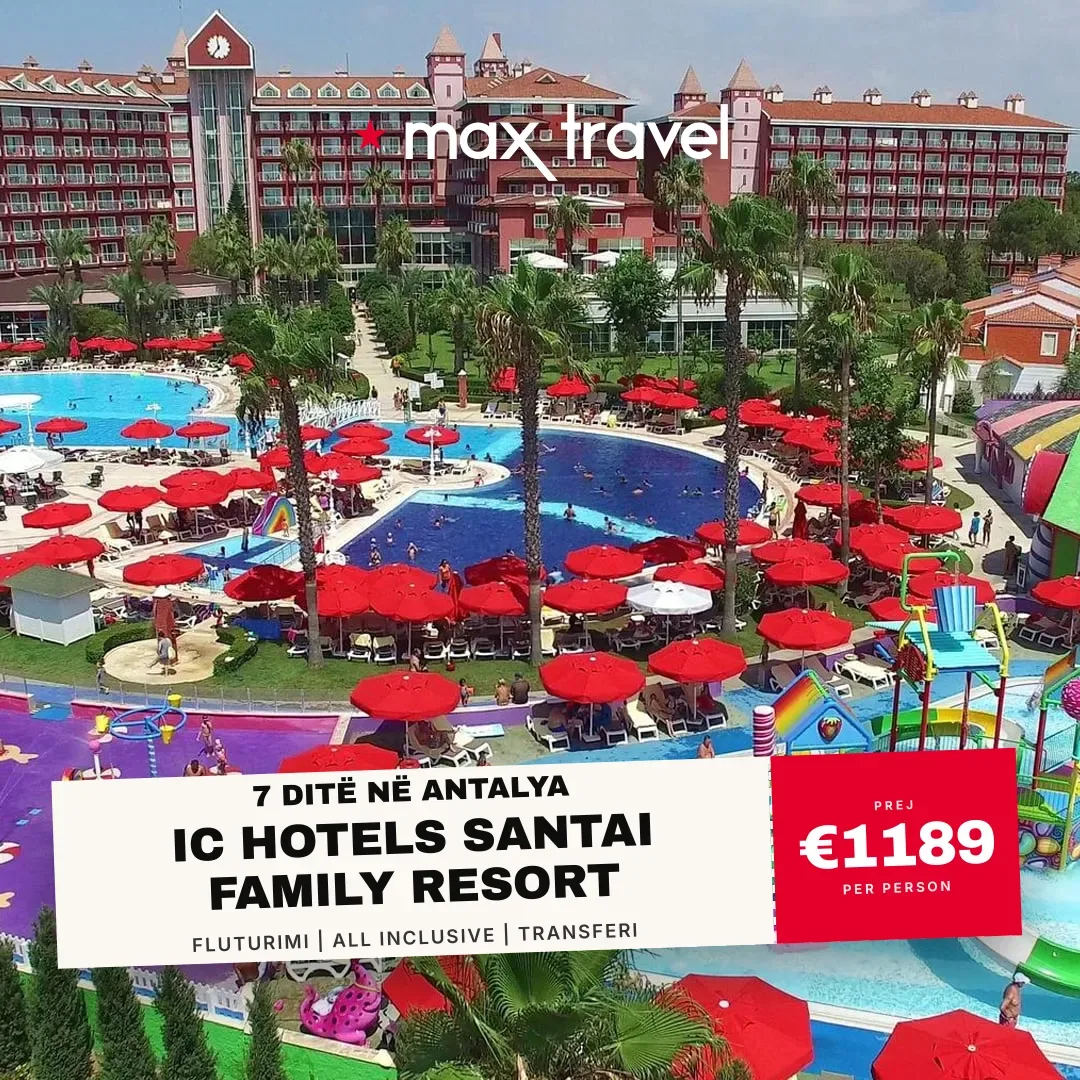 IC Hotels Santai Family Resort — pushime Antalya 15 Gusht 2026 nga €1189 për person, all inclusive 7 ditë