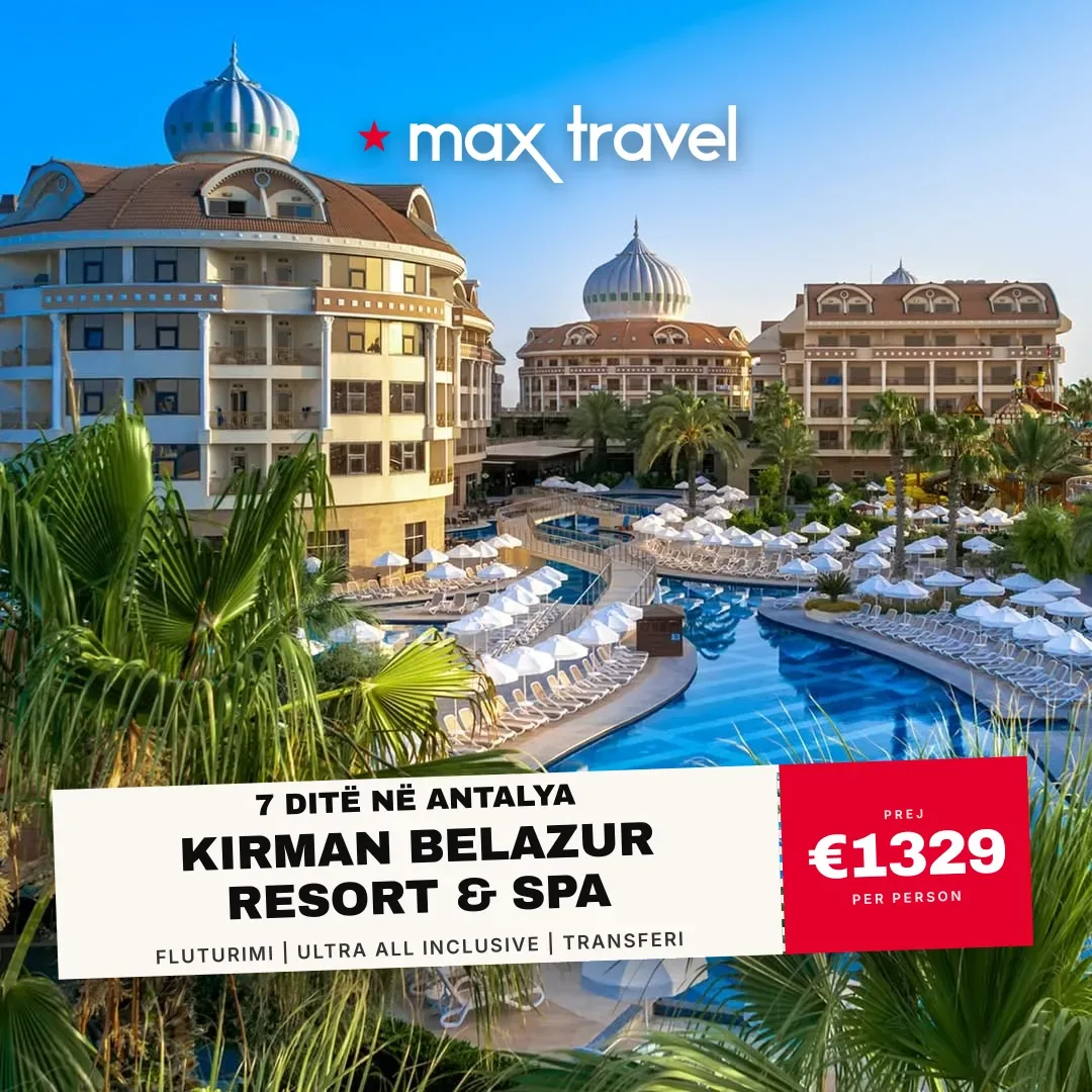Kirman Belazur Resort & Spa — pushime Antalya 29 Gusht 2026 nga €1329 për person, all inclusive 7 ditë