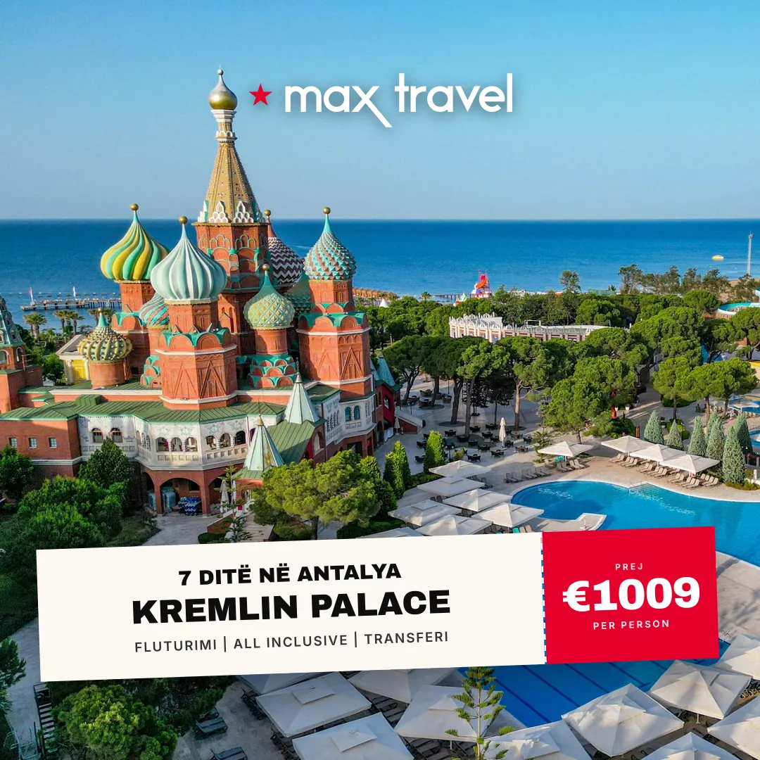 Kremlin Palace — pushime Antalya 9 Korrik 2026 nga €1009 për person, all inclusive 7 ditë