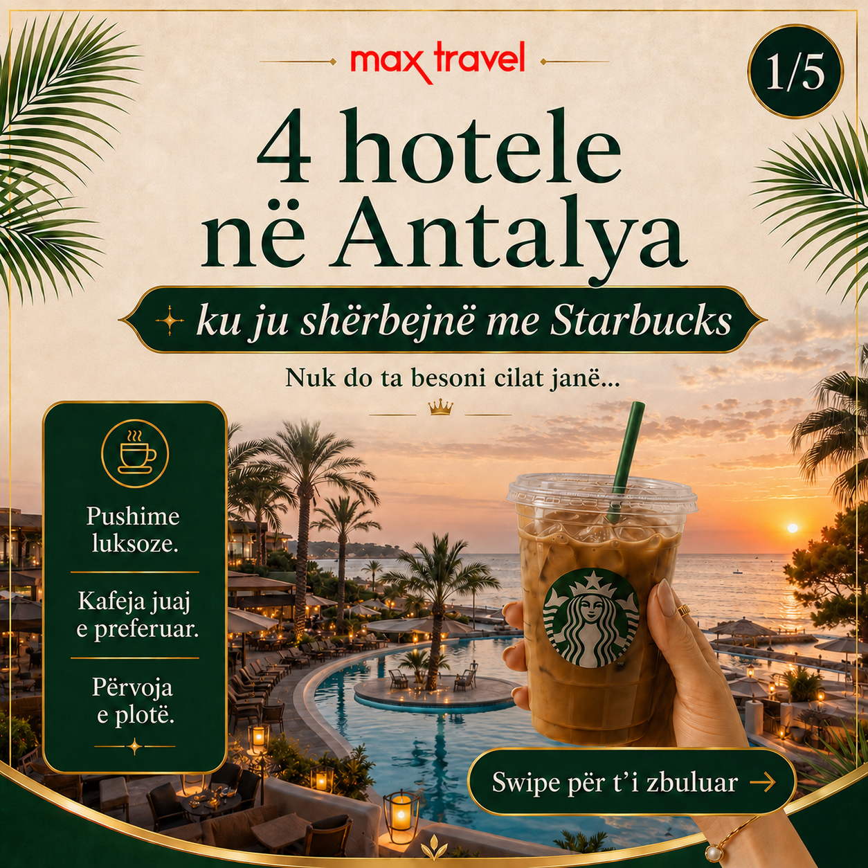 4 hotelet në Antalya me Starbucks në All Inclusive — Max Travel