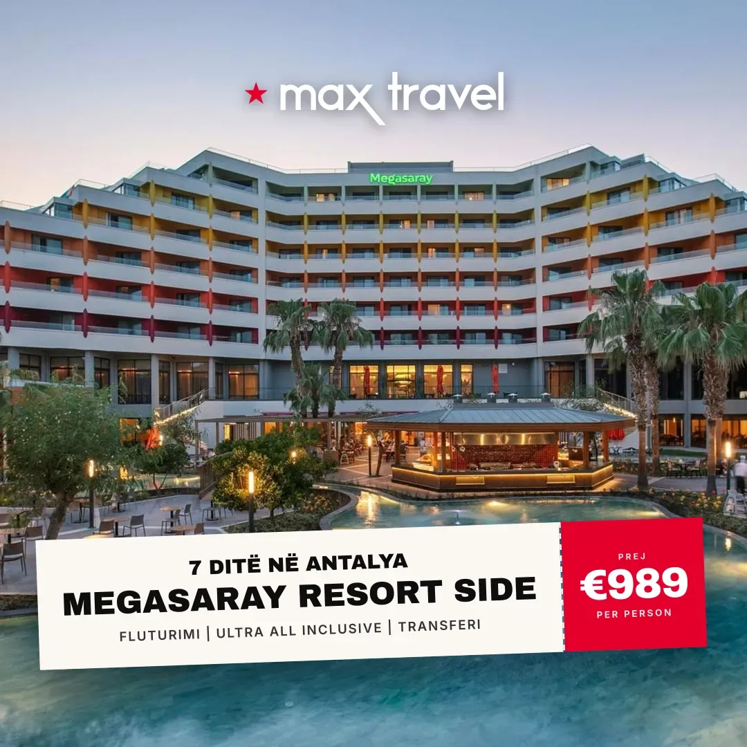 Megasaray Resort Side — pushime Antalya 21 Gusht 2026 nga €989 për person, all inclusive 7 ditë