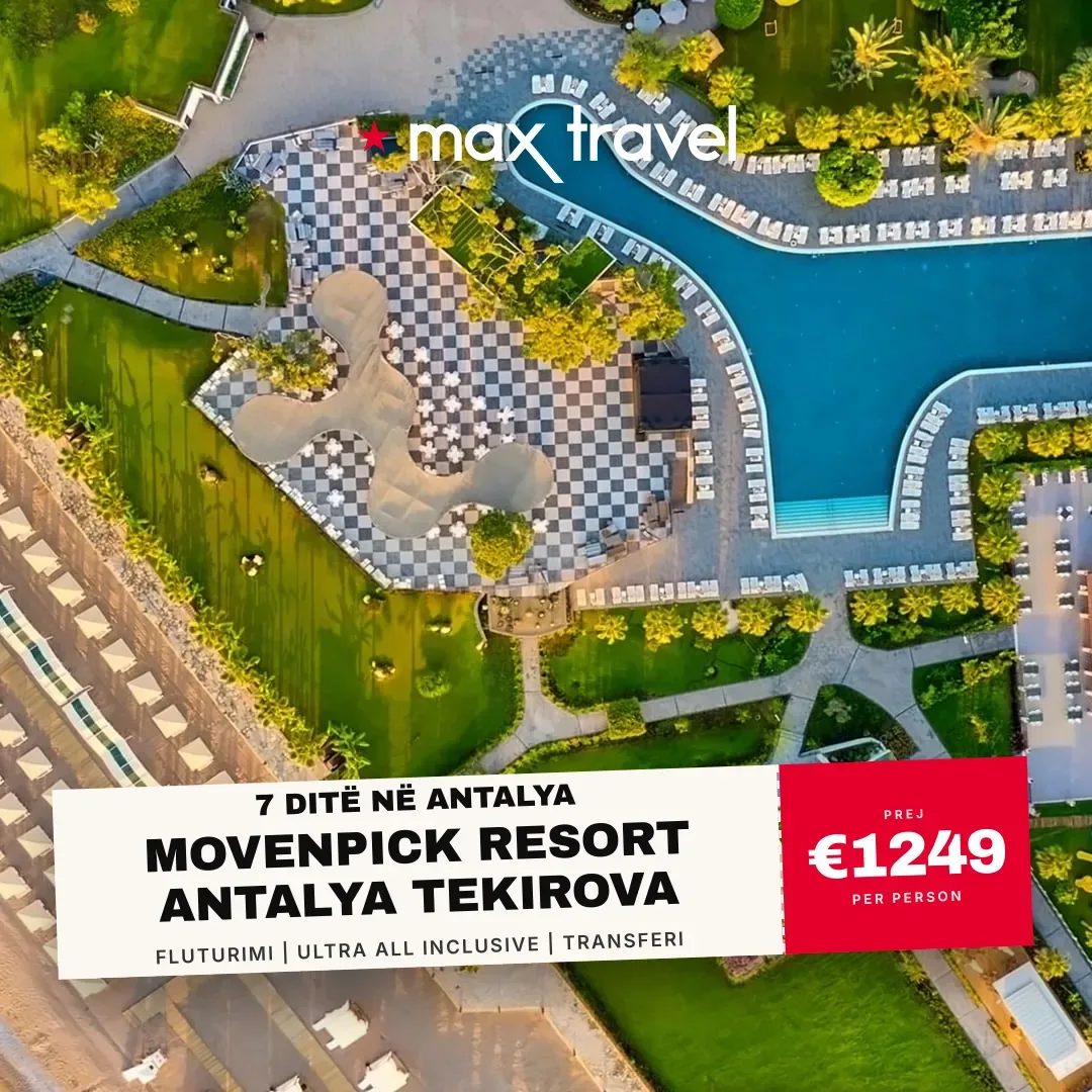 Movenpick Resort Antalya Tekirova — pushime Antalya 15 Gusht 2026 nga €1249 për person, all inclusive 7 ditë