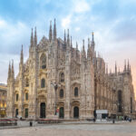 Nice sky with view of Milan Duomo in Italy