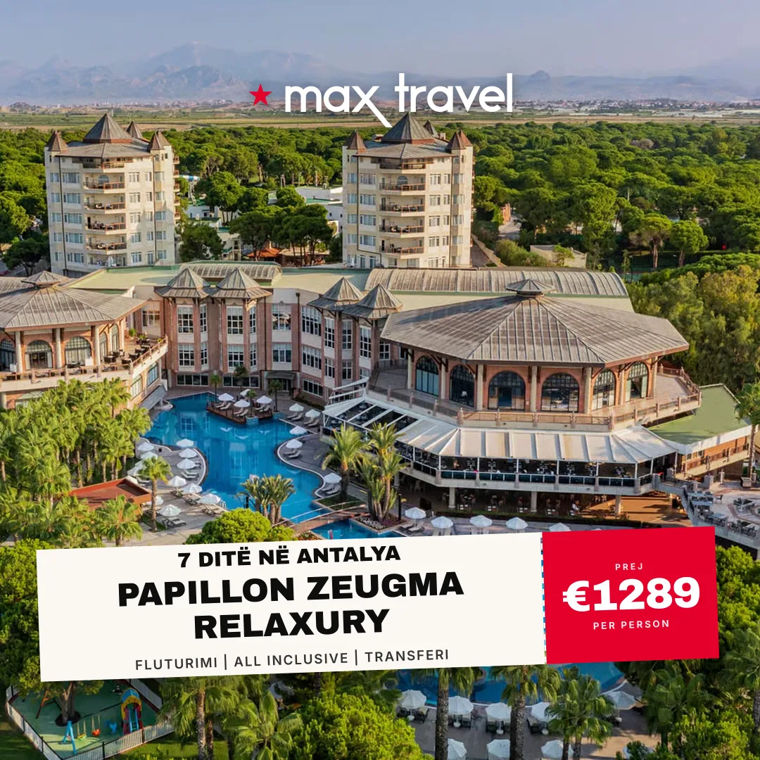 Papillon Zeugma Relaxury — pushime Antalya 7 Korrik 2026 nga €1289 për person, all inclusive 7 ditë