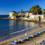 Beautiful beach in the center of Side, Turkey